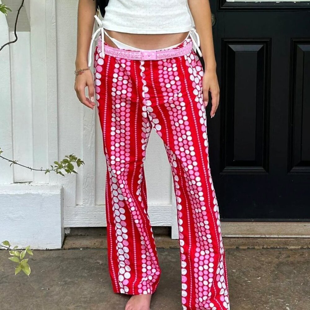 Vintage 2000’s Victoria’s Secret PINK Polka Dots Pajama Pants PJs Size Large i